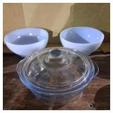 Vintage Fire-King white milk glass bowl. Anchor