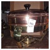 Chafing dish with a  stand and burner.