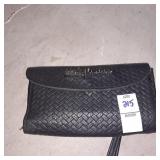 Harley-Davidson black leather wristlet wallet.