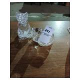 Lead crystal cat salt and pepper set made in