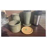 Longaberger Pottery Mugs & Coasters & Crock