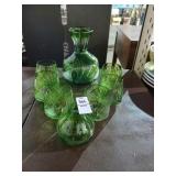 Fine emerald cut glass set