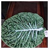 Bordallo Pinheiro Cabbage Green ceramic serving