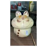 Vintage ceramic Cheshire Cat cookie jar