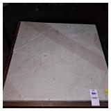 Marble top side table 16x16, marble cracked