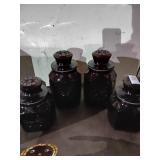 Wheaton ruby red canister set