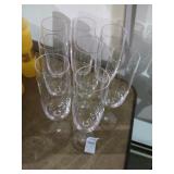Tall pink glass stemware 8 pcs