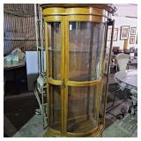 Lighted curved glass curio china cabinet. 70