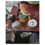 Travel lot, hula girl wind up music box, mini cup