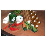 Vintage Ceramic Vegetable Cups and Spoons