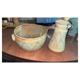 Vintage Pottery Bowl and Jug