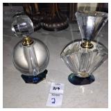 Two crystal perfume bottles