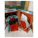 Vintage doll trunk wardrobe