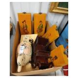 Vintage wooden item lot, drummer boys, wooden