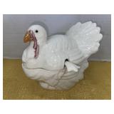 Vintage Turkey Shaped Serving Bowl With Spoon -