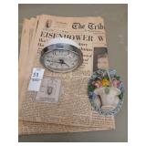 Vintage lot, cast iron Hubley? door knocker, Baby