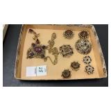 Lot of Costume Jewelry Brooches