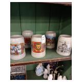 German beer mug lot as is, 2 with broken handles