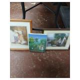 Art lot, canvas signed