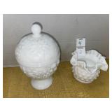Vintage Avon milk glass egg-shaped covered