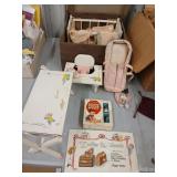 Vintage doll furniture lot
