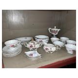 Vintage floral china dishes -  variety of pieces
