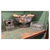 Pedestal bowl, pressed bowl, old fashion glass