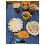 Glassware, Syracuse china, rootin jars, misc lot