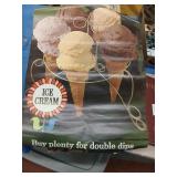 Roll of ice cream posters, blank photo album,