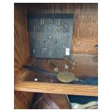 Primitive wooden wind up clock