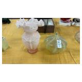 Victorian Style Vase and Art glass lamp shade