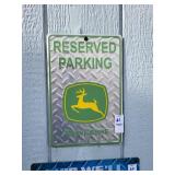 John deer tin sign reserved parking