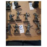 Metal cowboys and Indian lot each figure has name