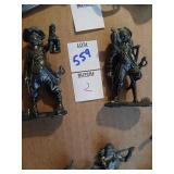 Metal pirate figures with name plates