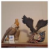 Two American eagle decorations