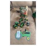 Lot of Small John Deere Tractor Toys