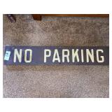 Wooden painted No parking sign - 24.5 inches h