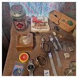 Assorted watches,die-cast model of a 1955 or 1956