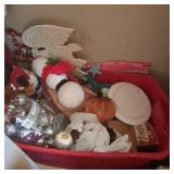 Tote with various decorations