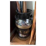 Black and Gold Milk Can