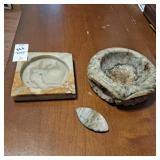 Vintage Italian alabaster owl ashtray,vintage