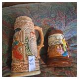 German-style ceramic beer steins