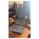 Wooden Rocking Chair W Footrest