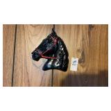Vintage Black Chalkware Horse wall hanger