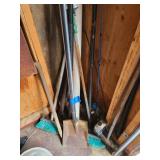 Tools in corner of garage