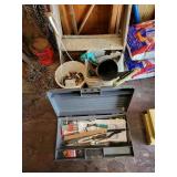 Wooden lader & assortment of tools