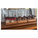 Cast Iron Clydesdale Horses Beer Delivery Wagon