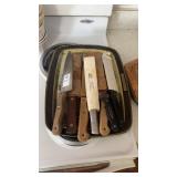 Lot of Serving Trays and Knives