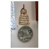 Dog Wall Hanging and Virginia Plate