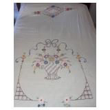 Vintage handmade embroidered bed cover -63 x 86